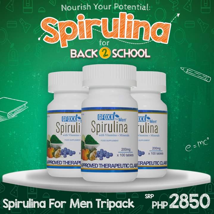 GFOXX Spirulina for Men Tripack 100 TABLETS PER BOTTLE